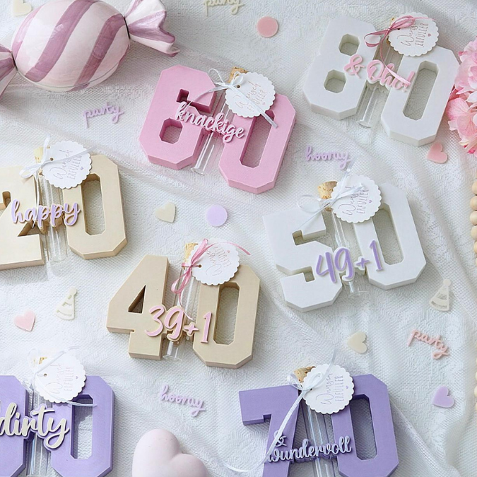 3D Druck Datei STL 16 18 20 30 40 50 60 70 80 happy birthday Geburtstag Geburtstagszahlen für Reagenzglas Geldgeschenk Blumen 3D-Druck Datei – Bild 20