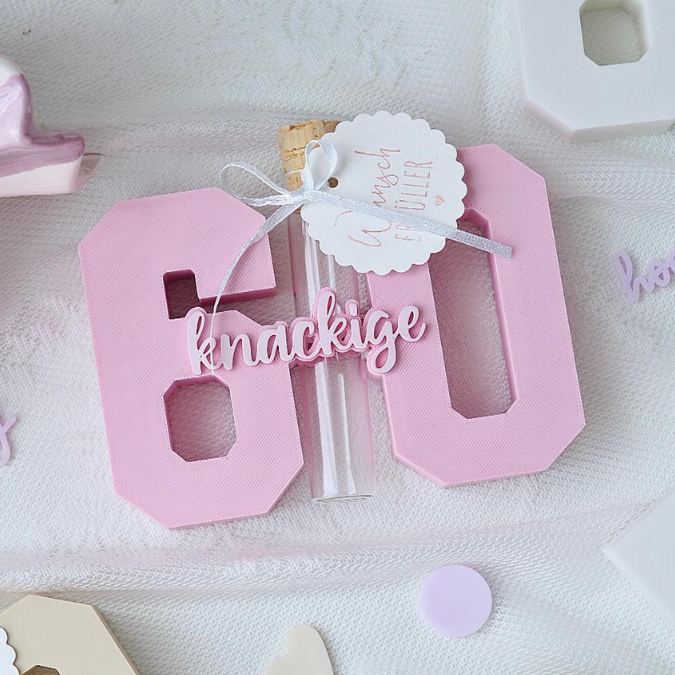 3D Druck Datei STL 16 18 20 30 40 50 60 70 80 happy birthday Geburtstag Geburtstagszahlen für Reagenzglas Geldgeschenk Blumen 3D-Druck Datei – Bild 10