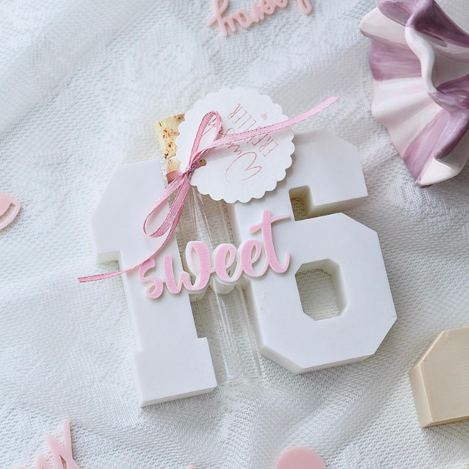 3D Druck Datei STL 16 18 20 30 40 50 60 70 80 happy birthday Geburtstag Geburtstagszahlen für Reagenzglas Geldgeschenk Blumen 3D-Druck Datei – Bild 4
