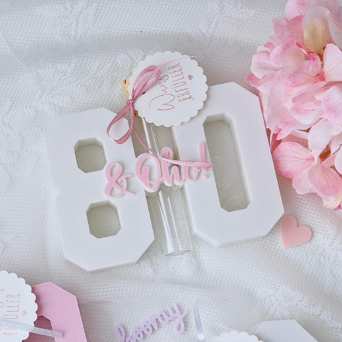 3D Druck Datei STL 16 18 20 30 40 50 60 70 80 happy birthday Geburtstag Geburtstagszahlen für Reagenzglas Geldgeschenk Blumen 3D-Druck Datei – Bild 12