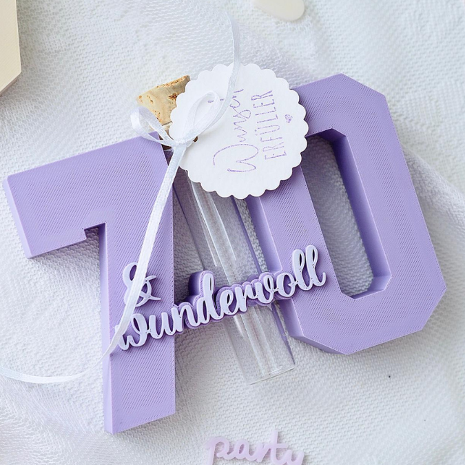 3D Druck Datei STL 16 18 20 30 40 50 60 70 80 happy birthday Geburtstag Geburtstagszahlen für Reagenzglas Geldgeschenk Blumen 3D-Druck Datei – Bild 11