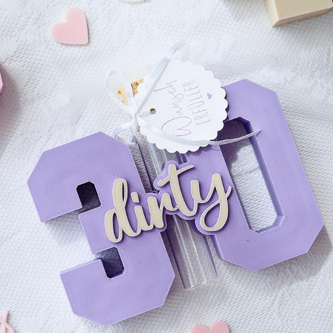 3D Druck Datei STL 16 18 20 30 40 50 60 70 80 happy birthday Geburtstag Geburtstagszahlen für Reagenzglas Geldgeschenk Blumen 3D-Druck Datei – Bild 7
