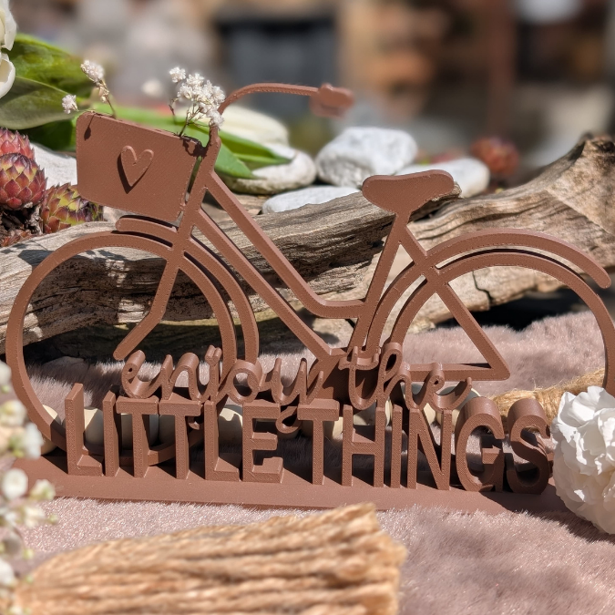 STL 3D-Druck Datei 3er Set Fahrrad Fahrräder verschiedene Größen inkl Schriftzug Statement 3D Geschenkidee – Bild 5