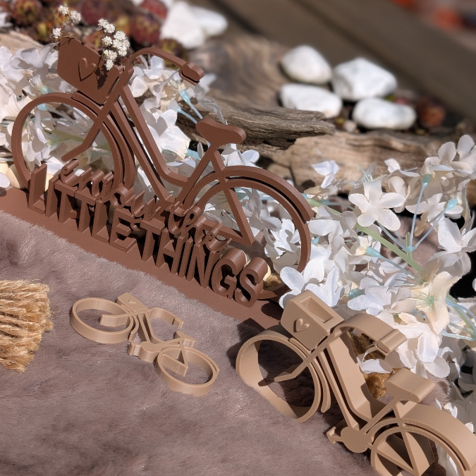 STL 3D-Druck Datei 3er Set Fahrrad Fahrräder verschiedene Größen inkl Schriftzug Statement 3D Geschenkidee – Bild 7
