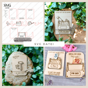 SVG Datei Karten für Gutscheine oder Geld Werkzeug Männer Geschenkidee für Papa Vatertag Opa Mann SVG Laserdatei Laserfile Lasercut Männergeschenk Mann Vater