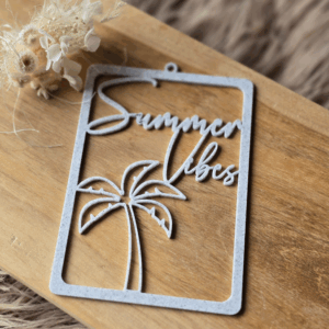 STL 3D Druck Datei Kranz Summer vibes Rechteckig Anhänger Geschenkidee Türkranz Deko Flur Eingangsbereich 3D-Druck Datei Sommer