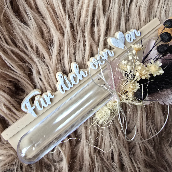 STL 3D Druck Datei 3er Halter für Reagenzgläser, Gutscheine oder Geld Geschenkverpackung Wunscherfüller Geburtstag 3D-Druck Datei – Bild 4