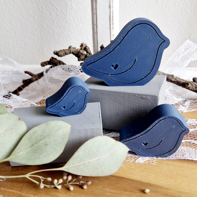 STL 3D Druck Datei Vögel Vogel 3er Set Geschenkidee Deko 3D-Druck Datei
