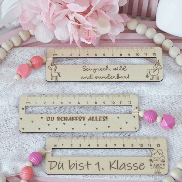 SVG Laserdatei Schulkind Einschulung Lesehilfe Lineal 10er Set personalisierbar Gescheinkidee Junge Mädchen SVG Datei – Bild 17
