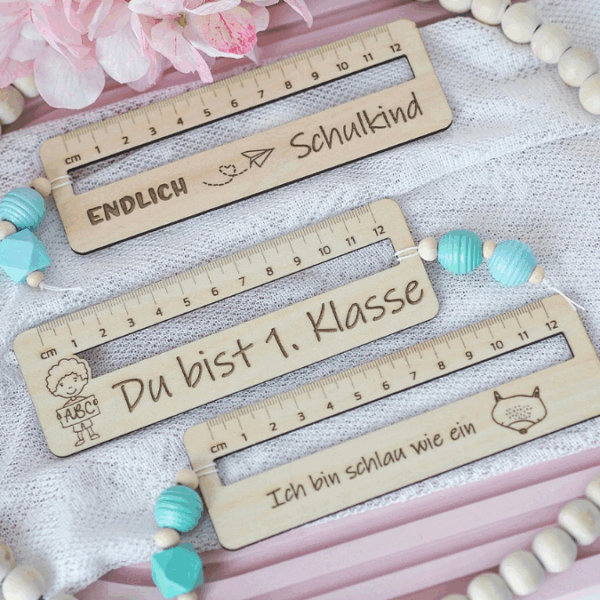 SVG Laserdatei Schulkind Einschulung Lesehilfe Lineal 10er Set personalisierbar Gescheinkidee Junge Mädchen SVG Datei – Bild 3