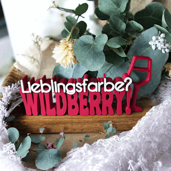 STL 3D Druck Datei Aufsteller Schriftzug Statement "Lieblingsfarbe Wildberry"  Sommer Cocktails Drinks 3D-Druck Datei – Bild 3