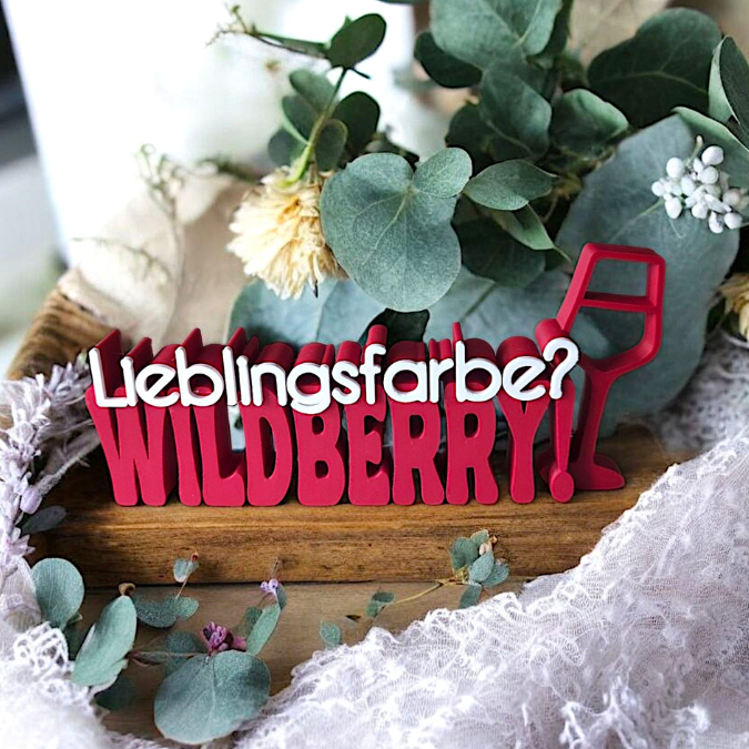 STL 3D Druck Datei Aufsteller Schriftzug Statement "Lieblingsfarbe Wildberry" Sommer Cocktails Drinks 3D-Druck Datei – Bild 3