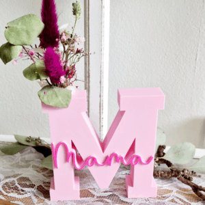 STL 3D Druck Datei Muttertag Buchstabe Statement Aufsteller M Mama 2er Set mit öffnung für Reagenzglas 3D-Datei