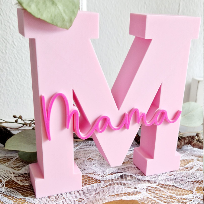 STL 3D Druck Datei Muttertag Buchstabe Statement Aufsteller M Mama 2er Set mit öffnung für Reagenzglas 3D-Datei – Bild 10