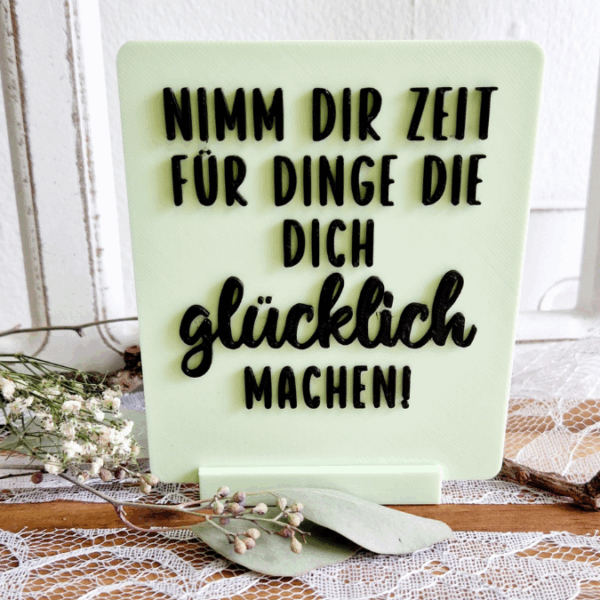 STL 3D Druck Datei Statement Aufsteller positive quotes Sprüche Karten Einschieber mit 3 verschiedenen Ständern 3D-Datei – Bild 5