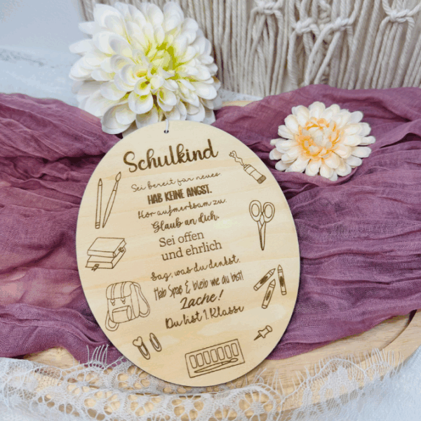SVG Laserdatei 2er Set Holzscheibe Geschenkscheibe Schulkind Einschulung Geschenkidee Schulkind personalisierbar SVG Datei – Bild 12