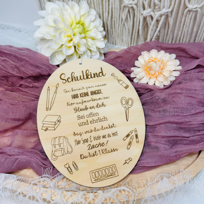 SVG Laserdatei 2er Set Holzscheibe Geschenkscheibe Schulkind Einschulung Geschenkidee Schulkind personalisierbar SVG Datei – Bild 13