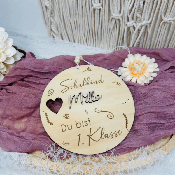 SVG Laserdatei 2er Set Holzscheibe Geschenkscheibe Schulkind Einschulung Geschenkidee Schulkind personalisierbar SVG Datei – Bild 13