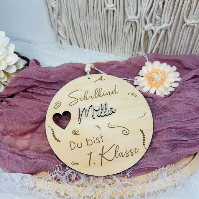 SVG Laserdatei 2er Set Holzscheibe Geschenkscheibe Schulkind Einschulung Geschenkidee Schulkind personalisierbar SVG Datei – Bild 14