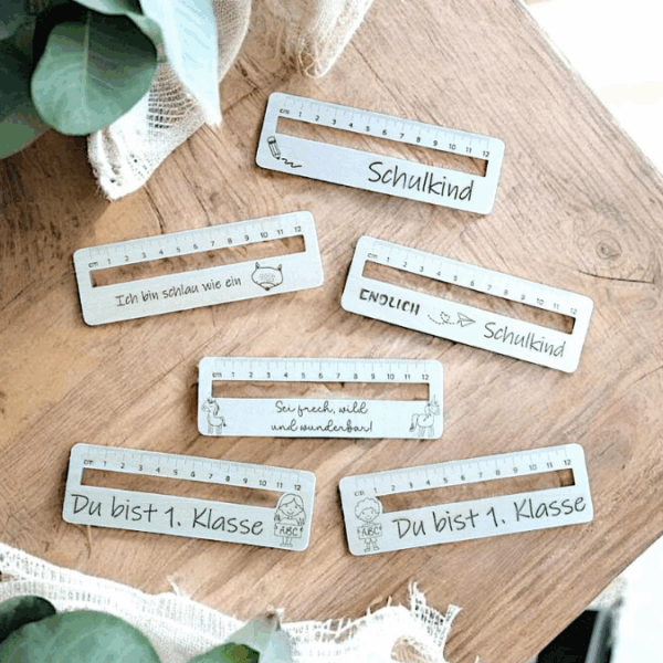 SVG Laserdatei Schulkind Einschulung Lesehilfe Lineal 10er Set personalisierbar Gescheinkidee Junge Mädchen SVG Datei – Bild 5