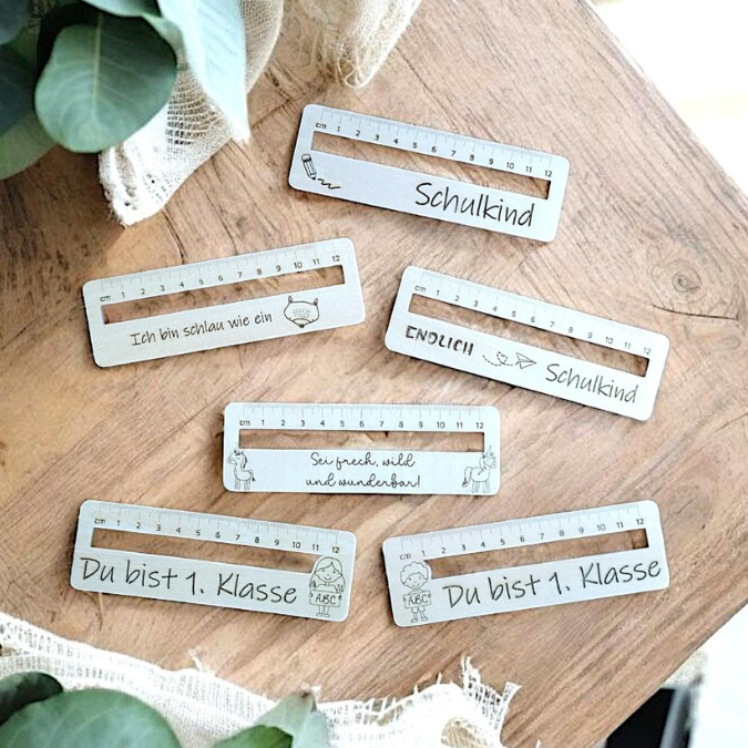 SVG Laserdatei Schulkind Einschulung Lesehilfe Lineal 10er Set personalisierbar Gescheinkidee Junge Mädchen SVG Datei – Bild 5