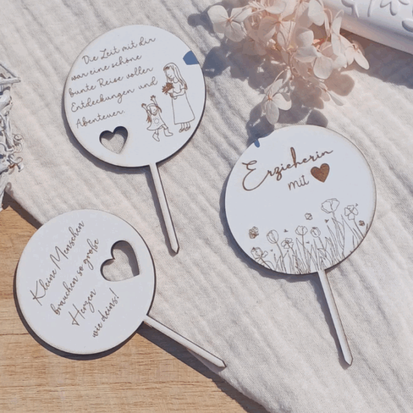 SVG Laser Datei Pflanzenstecker 9er Set Kindergartenabscheid Geschenk Erzieherin Kita KiGa SVG Datei – Bild 30