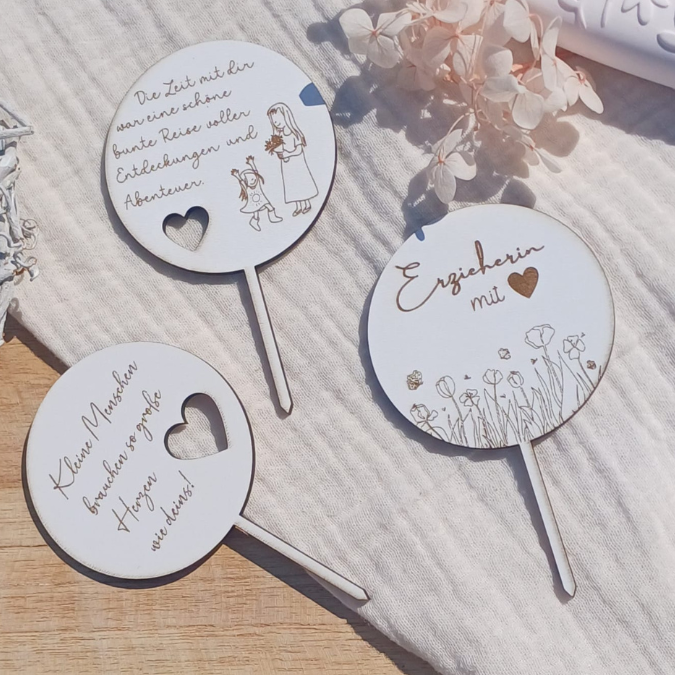 SVG Laser Datei Pflanzenstecker 9er Set Kindergartenabscheid Geschenk Erzieherin Kita KiGa SVG Datei – Bild 30