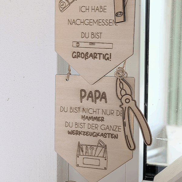 SVG Datei Wimpel Werkzeug Männer Geschenkidee für Papa Vatertag Opa Mann SVG Laserdatei Laserfile Lasercut Männergeschenk Mann Vater – Bild 25