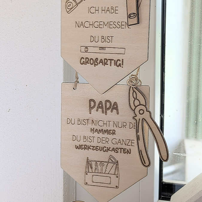 SVG Datei Wimpel Werkzeug Männer Geschenkidee für Papa Vatertag Opa Mann SVG Laserdatei Laserfile Lasercut Männergeschenk Mann Vater – Bild 25