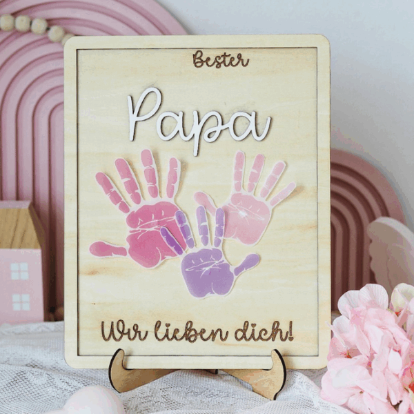 SVG Datei Bilderrahmen für Handabdruck Fußabdruck Hammer Männer Geschenkidee für Papa Vatertag Mann SVG Laserdatei Männergeschenk Mann Vater – Bild 12