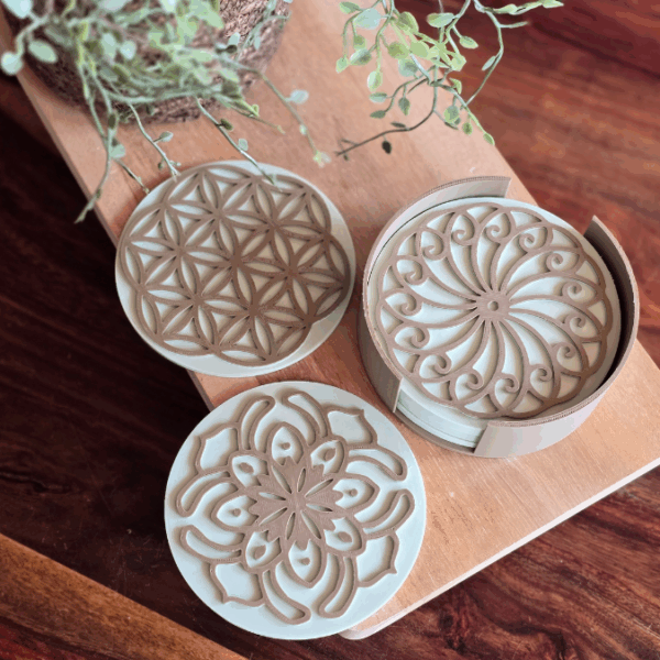STL 3D-Druck Datei Sommer Halter für Untersetzer inkl 3er Set Untersetzer für Gläser 3D Geschenkidee 3D-Datei Sommer Sonne Gute Laune cool drinks – Bild 6