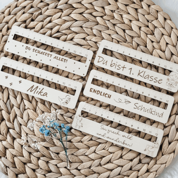 SVG Laserdatei Schulkind Einschulung Lesehilfe Lineal 10er Set personalisierbar Gescheinkidee Junge Mädchen SVG Datei – Bild 6