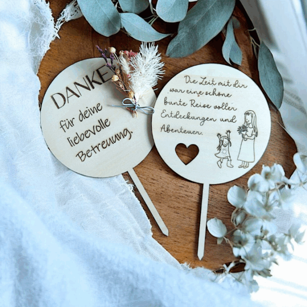 SVG Laser Datei Pflanzenstecker 9er Set Kindergartenabscheid Geschenk Erzieherin Kita KiGa SVG Datei – Bild 4