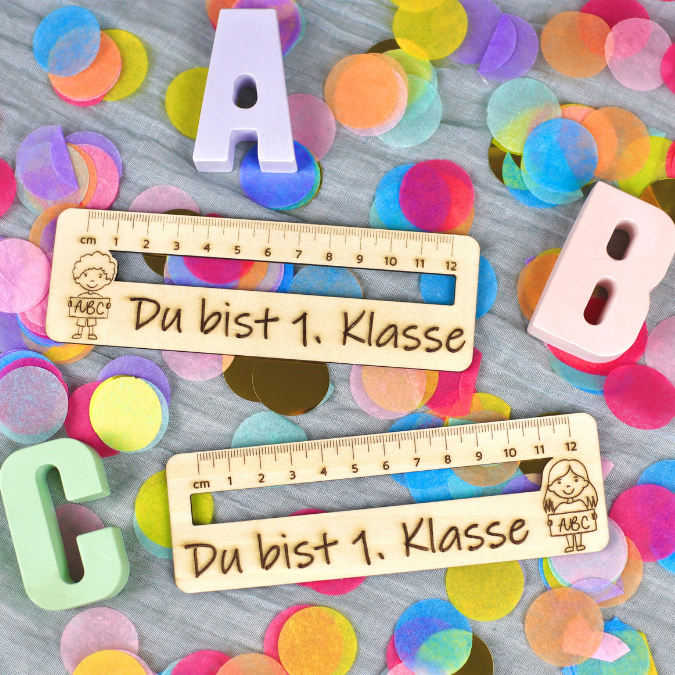 SVG Laserdatei Schulkind Einschulung Lesehilfe Lineal 10er Set personalisierbar Gescheinkidee Junge Mädchen SVG Datei – Bild 7