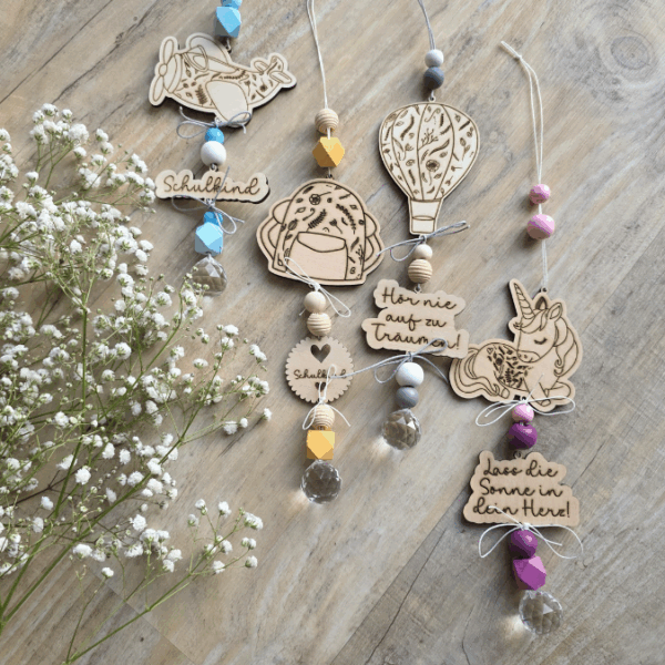 SVG Laserdatei Florale Sonnenfänger für Kinder Schulkind Einschulung Junge Mädchen Einhorn Flugzeug 9 Designs Geschenkidde für Kinder SVG-Datei – Bild 23