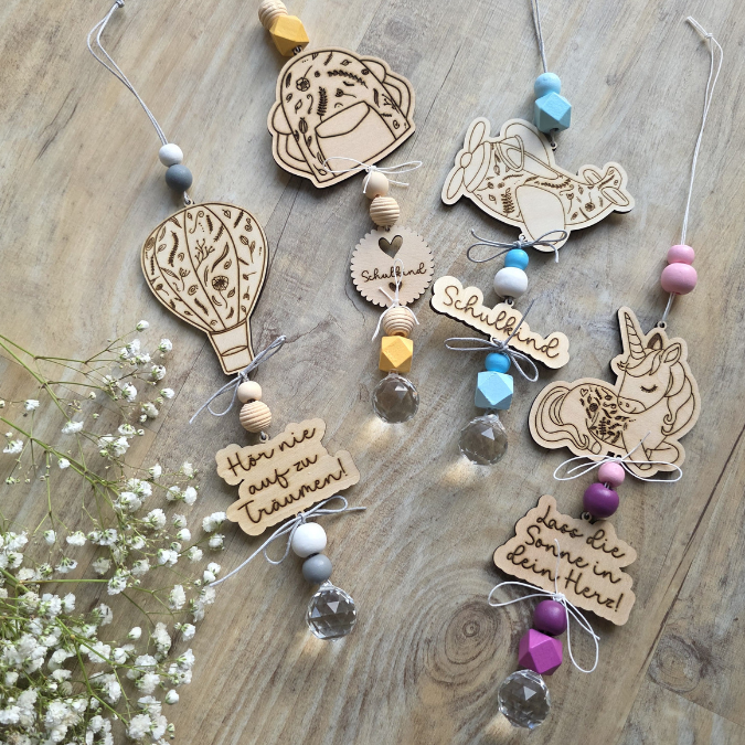 SVG Laserdatei Florale Sonnenfänger für Kinder Schulkind Einschulung Junge Mädchen Einhorn Flugzeug 9 Designs Geschenkidde für Kinder SVG-Datei – Bild 24