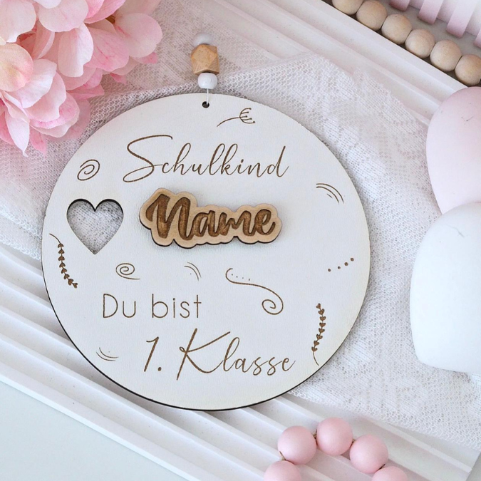 SVG Laserdatei 2er Set Holzscheibe Geschenkscheibe Schulkind Einschulung Geschenkidee Schulkind personalisierbar SVG Datei – Bild 8