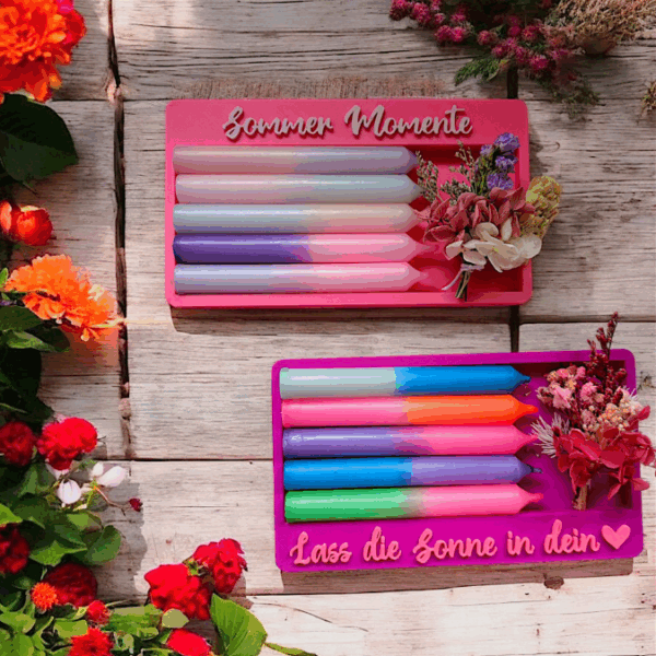 STL 3D Druck Datei Kerzenhalter Kerzenset Sommer Sommermomente Lass die Sonne in dein Herz Kerzenverpackung 3D-Druck Datei – Bild 3