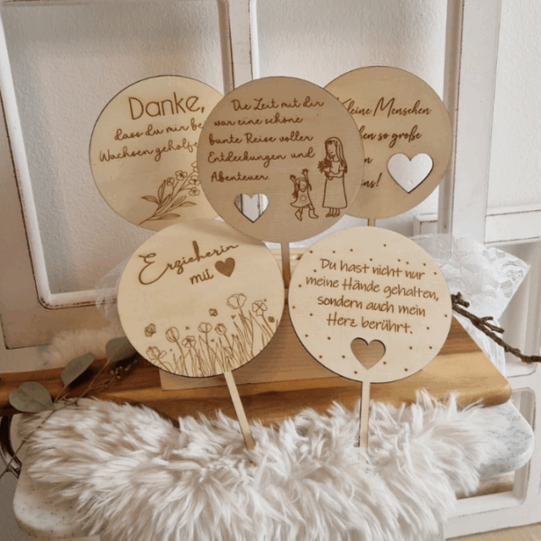 SVG Laser Datei Pflanzenstecker 9er Set Kindergartenabscheid Geschenk Erzieherin Kita KiGa SVG Datei – Bild 18