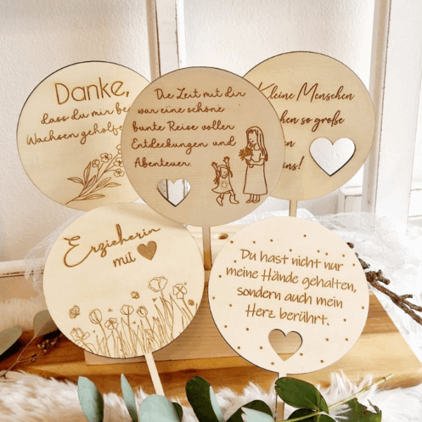 SVG Laser Datei Pflanzenstecker 9er Set Kindergartenabscheid Geschenk Erzieherin Kita KiGa SVG Datei – Bild 19