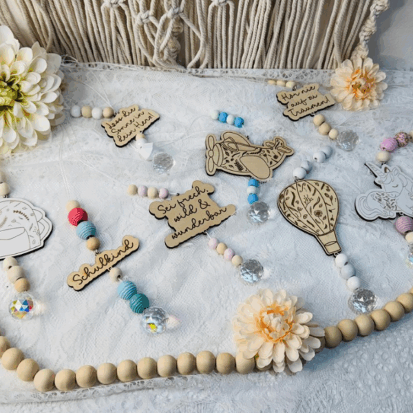 SVG Laserdatei Florale Sonnenfänger für Kinder Schulkind Einschulung Junge Mädchen Einhorn Flugzeug 9 Designs Geschenkidde für Kinder SVG-Datei – Bild 7