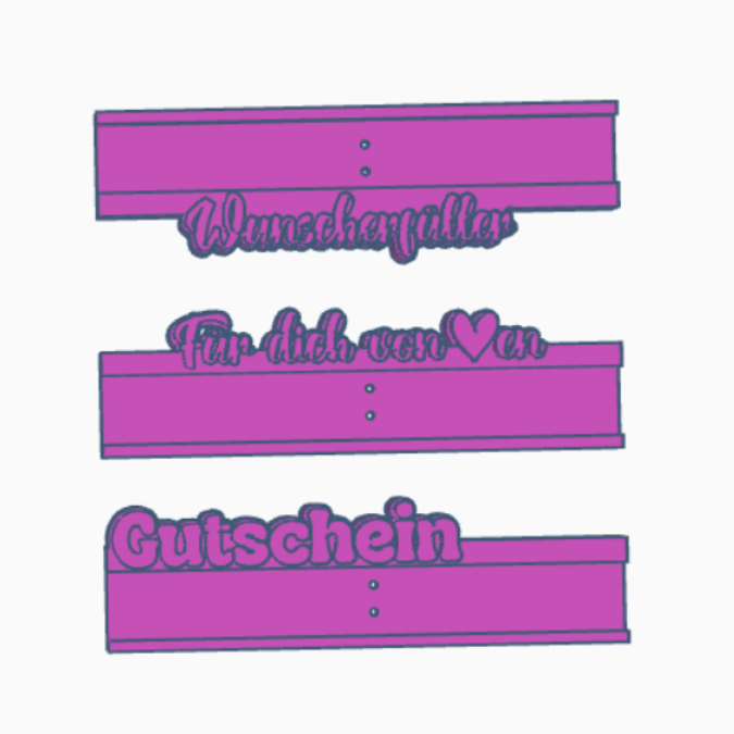 STL 3D Druck Datei 3er Halter für Reagenzgläser, Gutscheine oder Geld Geschenkverpackung Wunscherfüller Geburtstag 3D-Druck Datei – Bild 2