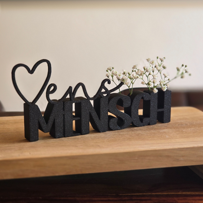 STL 3D Druck Datei Schriftzüge Beste Freundin Soul Mate Herzmensch 6er Set mit und ohne Löcher für Blumen 3D-Datei – Bild 5