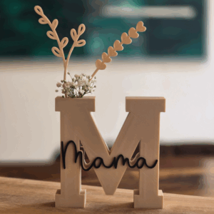 STL 3D Druck Datei Muttertag Buchstabe Statement Aufsteller M Mama 2er Set mit öffnung für Reagenzglas 3D-Datei