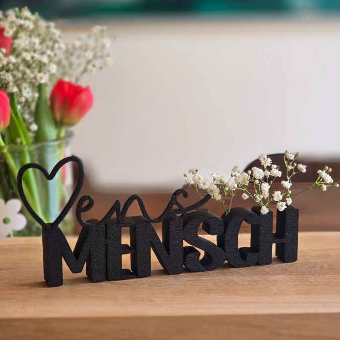 STL 3D Druck Datei Schriftzüge Beste Freundin Soul Mate Herzmensch 6er Set mit und ohne Löcher für Blumen 3D-Datei – Bild 12