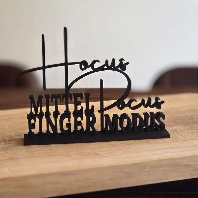 STL 3D Druck Datei Schriftzug Statement Hocus Pocus Mittelfingermodus Aufsteller 3D-Druck Datei – Bild 4