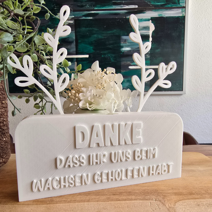 STL 3D Druck Datei Kindergartenabschied Danke dass ihr uns beim Wachsen geholfen habt Aufsteller mit öffnung für BlumenFloral 3D-Druck Datei – Bild 7
