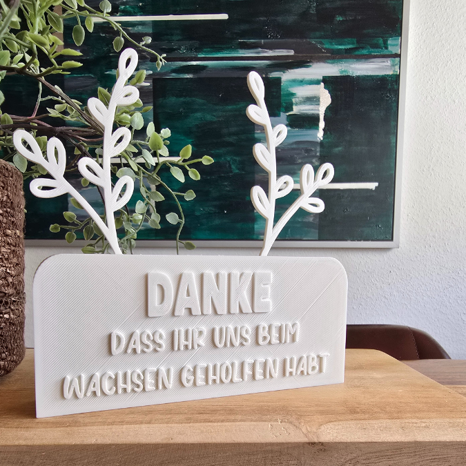 STL 3D Druck Datei Kindergartenabschied Danke dass ihr uns beim Wachsen geholfen habt Aufsteller mit öffnung für BlumenFloral 3D-Druck Datei – Bild 9