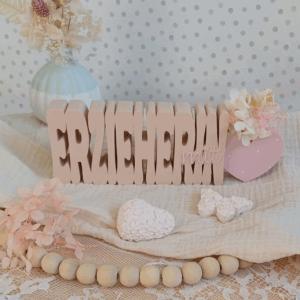 STL 3D Druck Datei 2er Schriftzug Erzieherin mit Herz zum füllen mit Blumen Aufsteller 3D-Druck Datei Abschied Kindergarten Schulkind