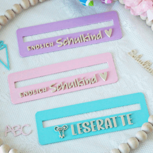 STL 3D Druck Datei Lesehilfe 3er Set Einschulung Schulkind Schule Lesen inkl Blanko zum personalisieren 3D-Druck Datei